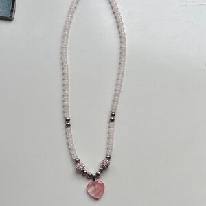 Elegant Pink Heart Pendant Necklace